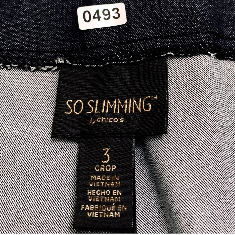 Chico's‎ So Slimming Crop Pants Women's Pull On High Rise Stretch Gray 3 (XL/16)